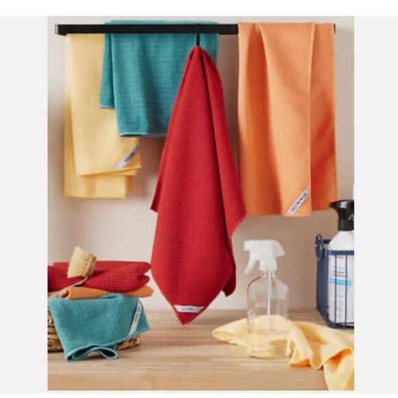 Town and Country Other - Microfiber Cleaning Cloths 8-Piece Set, Multi-Colors, 18" x 28"